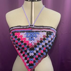 Invertered Triangle Granny Square Halter Top